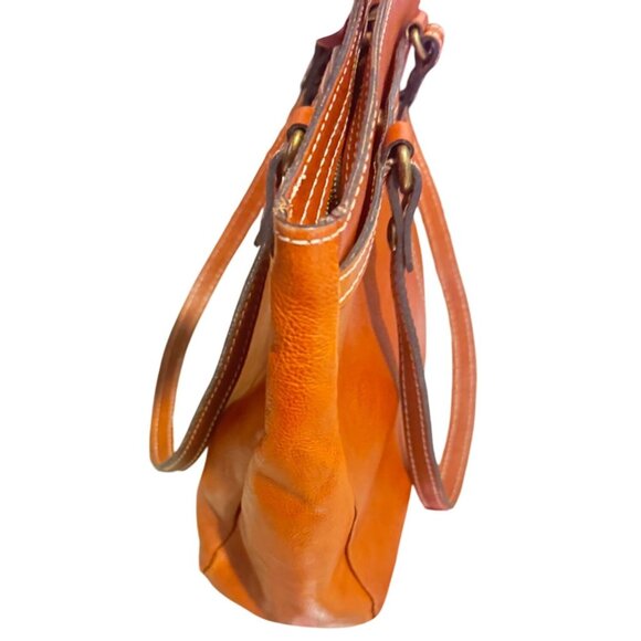 Patricia Nash Leather Poppy Tote Bag Tan Italian-Style Handbag - Picture 4 of 13